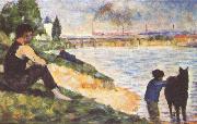 Georges Seurat Knabe mit Pferd oil painting on canvas